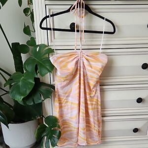 Hollister Pink and Orange Halter Dress